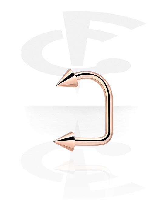 Labrets, Lip Hoop with cones, Rose Gold Plated Surgical Steel 316L