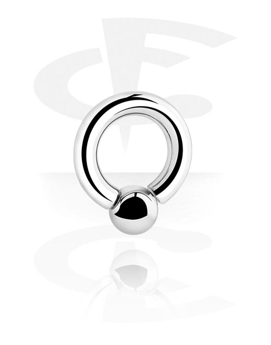 Piercingringar, Ball closure ring (surgical steel, silver, shiny finish) med internally threaded ball, Kirurgiskt stål 316L