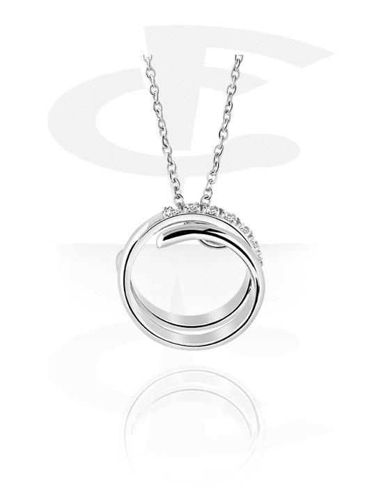 Colliers, Collier tendance avec accessoire avec pierres en crystal, Acier chirurgical 316L