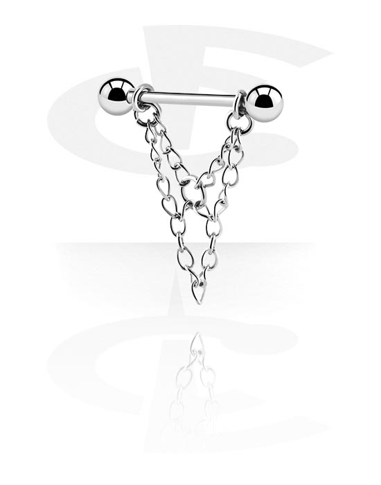 Piercingové šperky do bradavky, Štít pro bradavky s řetízkem, Chirurgická ocel 316L