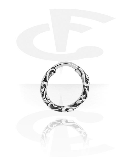 Piercing Rings, Piercing clicker (surgical steel, silver, shiny finish), Surgical Steel 316L