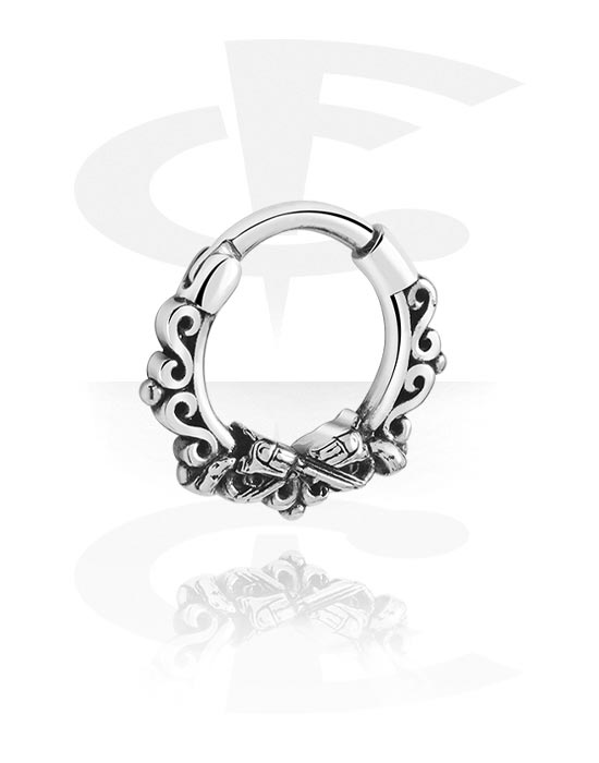 Piercing Rings, Piercing clicker (surgical steel, silver, shiny finish), Surgical Steel 316L