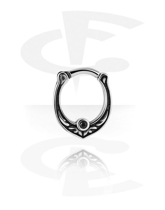 Piercing Rings, Piercing clicker (surgical steel, silver, shiny finish), Surgical Steel 316L