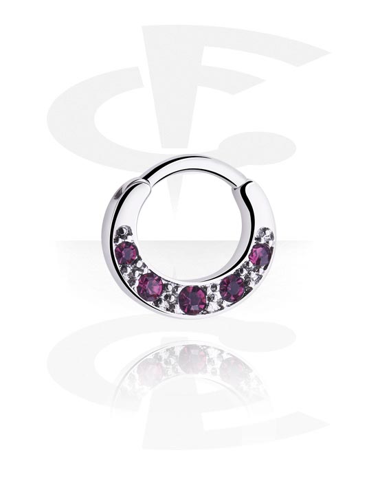 Piercing Ringe, Septum mit Kristallsteinchen, Chirurgenstahl 316L