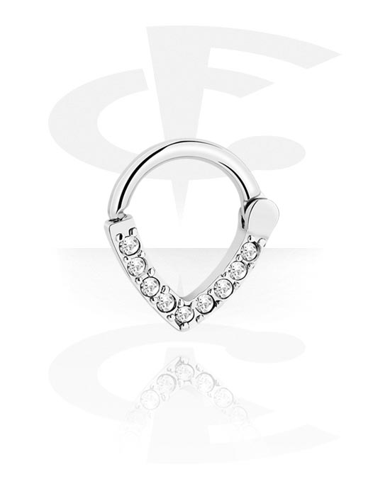 Anneaux, Septum avec pierres en cristal, Acier chirurgical 316L