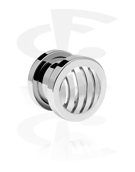 Tunnels & Plugs, Screw-on tunnel (surgical steel, silver, shiny finish), Surgical Steel 316L