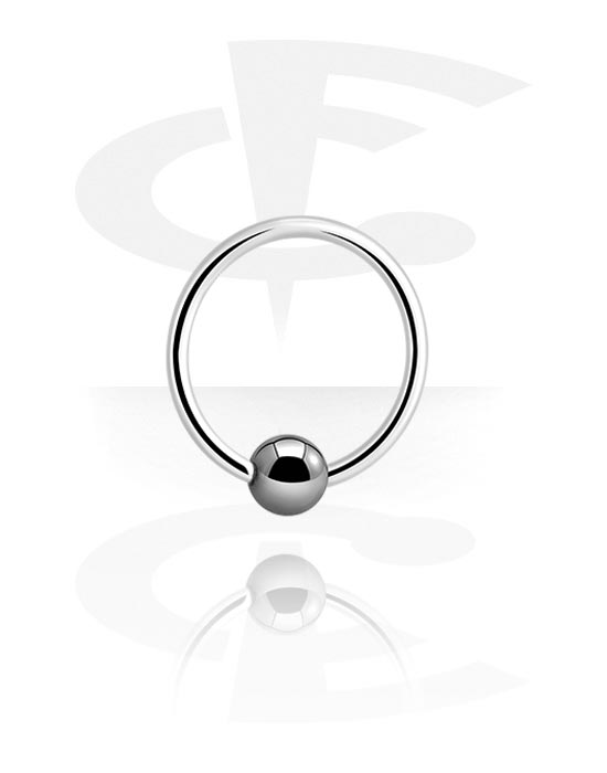 Piercing Rings, Ball closure ring (titanium, shiny finish), Titanium