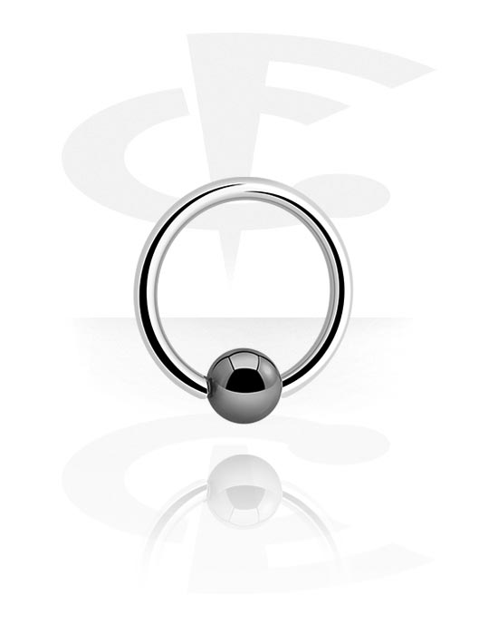 Piercing Rings, Ball closure ring (titanium, shiny finish), Titanium