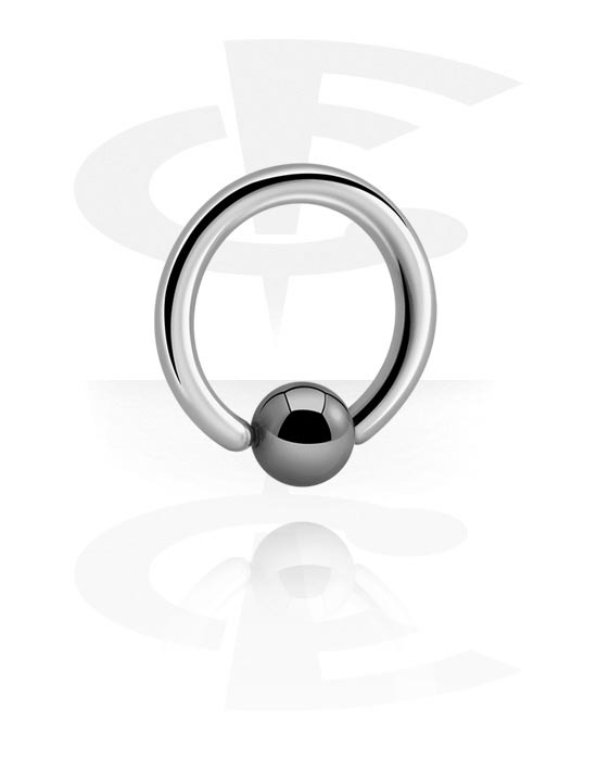 Piercing Rings, Ball closure ring (titanium, shiny finish), Titanium