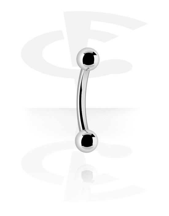 Curved Barbells, Banana (titanium, geanodiseerd) met balletjes, Titanium