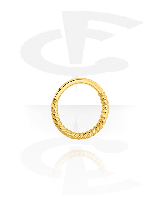 Piercing Rings, Piercing clicker (surgical steel, gold, shiny finish), Gold Plated Surgical Steel 316L