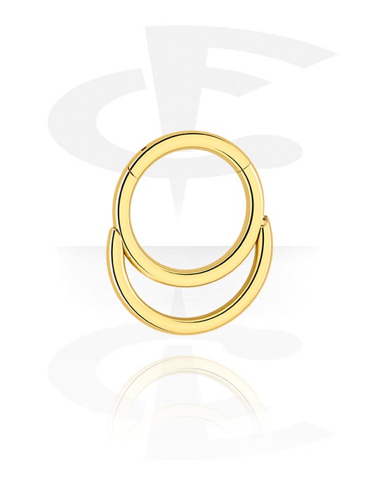 Piercing Rings, Piercing clicker (surgical steel, gold, shiny finish), Gold Plated Surgical Steel 316L