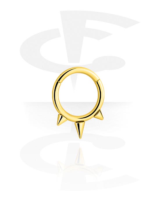 Piercingové kroužky, Piercingový clicker (chirurgická ocel, zlatá, lesklý povrch), Pozlacená chirurgická ocel 316L