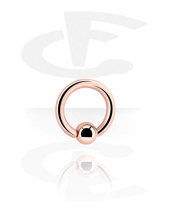 Anéis piercing, Ball closure ring (aço cirúrgico, ouro rosé, acabamento brilhante), Aço cirúrgico 316L banhado a ouro rosé