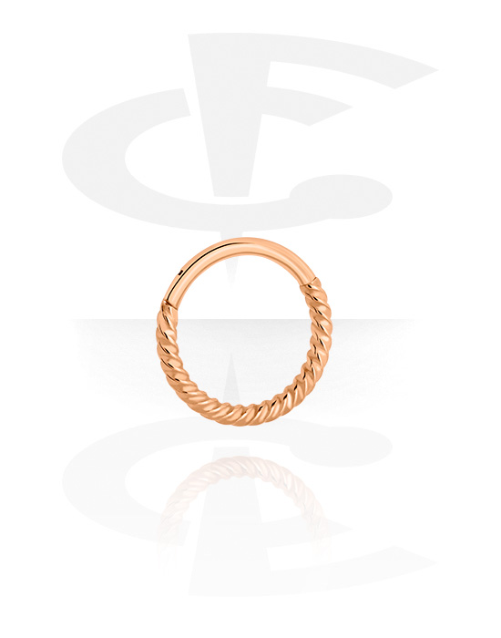 Anéis piercing, Piercing clicker (aço cirúrgico, ouro rosé, brilhante), Aço cirúrgico 316L banhado a ouro rosé