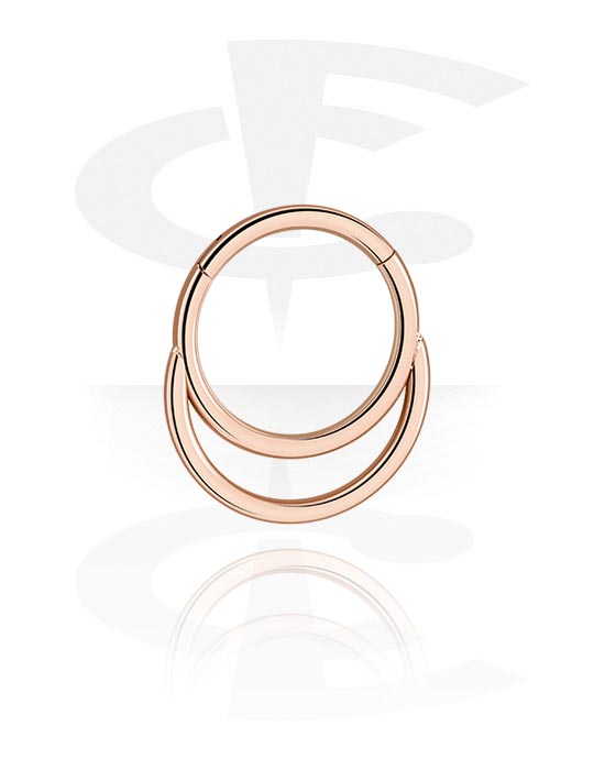 Piercingringer, Piercing-clicker (kirurgisk stål, rosegull, skinnende finish), Rosegold Plated Surgical Steel 316L