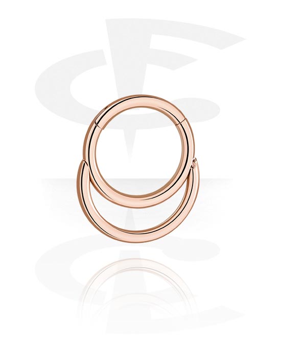 Piercingringer, Piercing-clicker (kirurgisk stål, rosegull, skinnende finish), Rosegold Plated Surgical Steel 316L