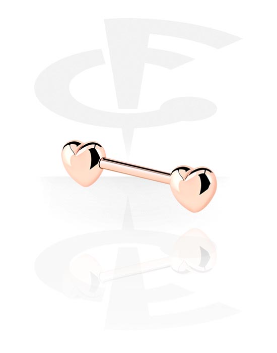 Piercing al capezzolo, Barbell per capezzolo, Acciaio chirurgico 316L placcato in oro rosa