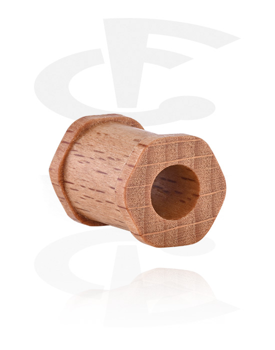 Tunnels og plugs, Hexagon ribbed tunnel (wood), Træ