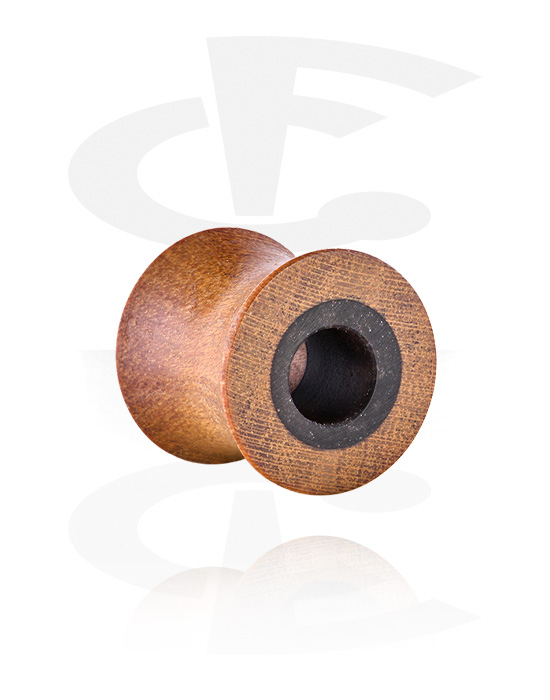 Tunnels & Plugs, Double flared tunnel (hout), Hout ,  Hars