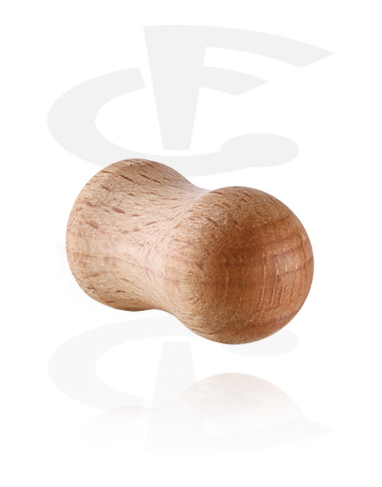 Tunnels & Plugs, Double flared plug (wood) with round front, Wood