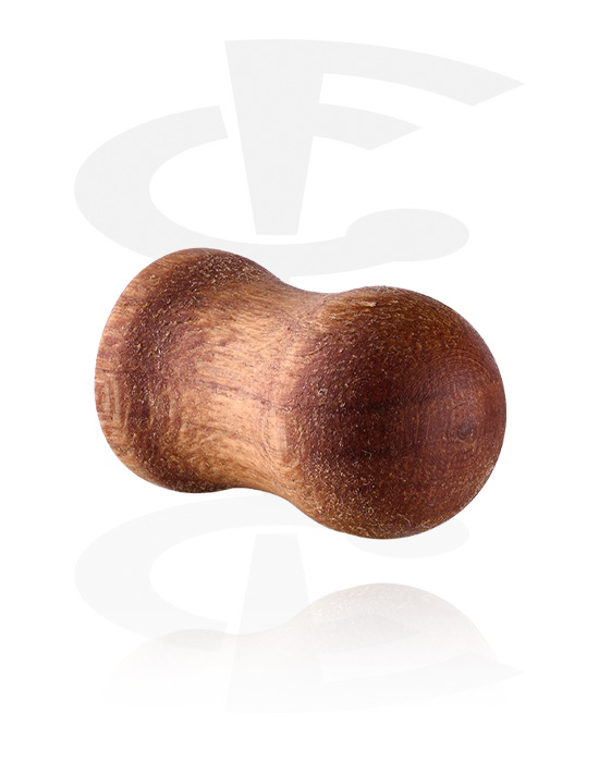 Tunnels & Plugs, Double flared plug (wood) with round front, Wood