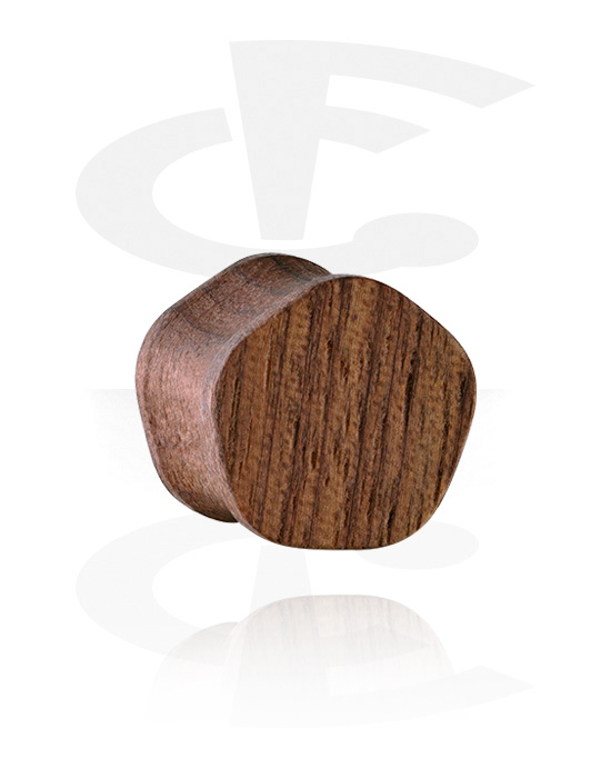 Tunnels & Plugs, Vijfhoekige double flared plug (hout), Hout