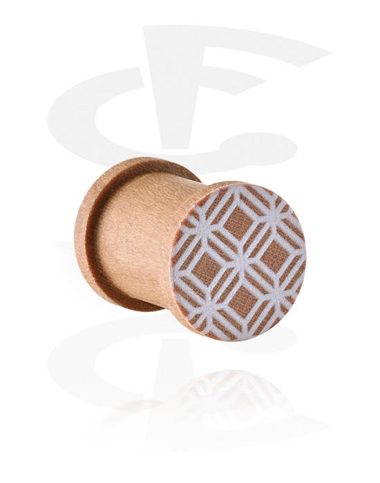 Alagutak és dugók, Ribbed plug (wood), Fa