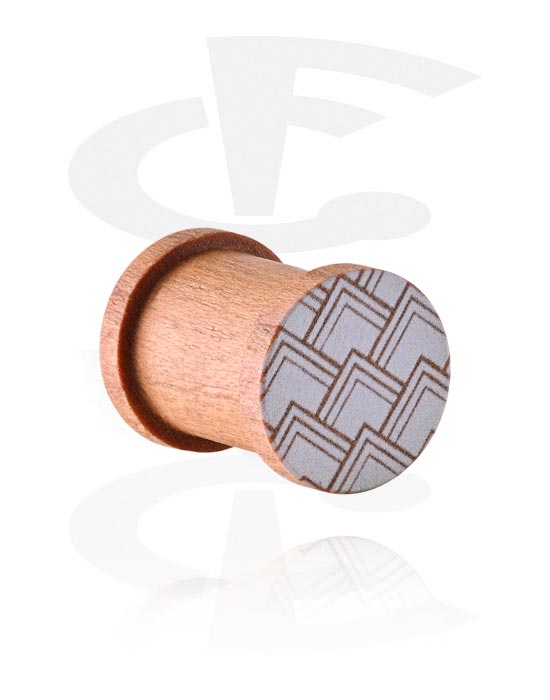 Tunnels & Plugs, Ribbed plug (wood), Wood