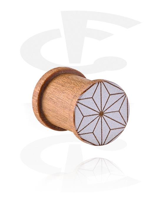 Alagutak és dugók, Ribbed plug (wood), Fa