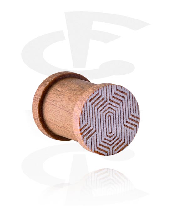 Tunnel & Plugs, Ribbed Plug (Holz), Holz