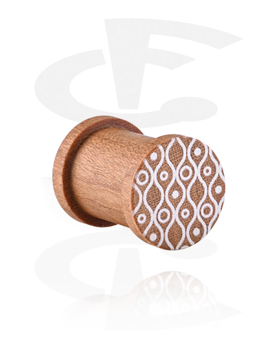 Tunnels & Plugs, Ribbed plug (wood), Wood