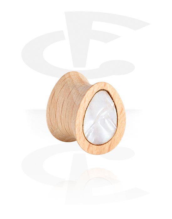 Tunnels & Plugs, Tear-shaped double flared plug (wood), Wood