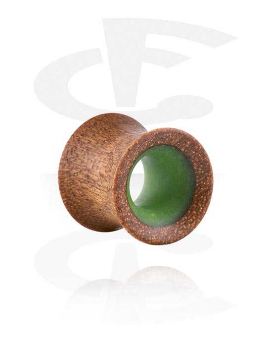 Tunnels & Plugs, Double flared tunnel (hout) met hars, Hout, Hars